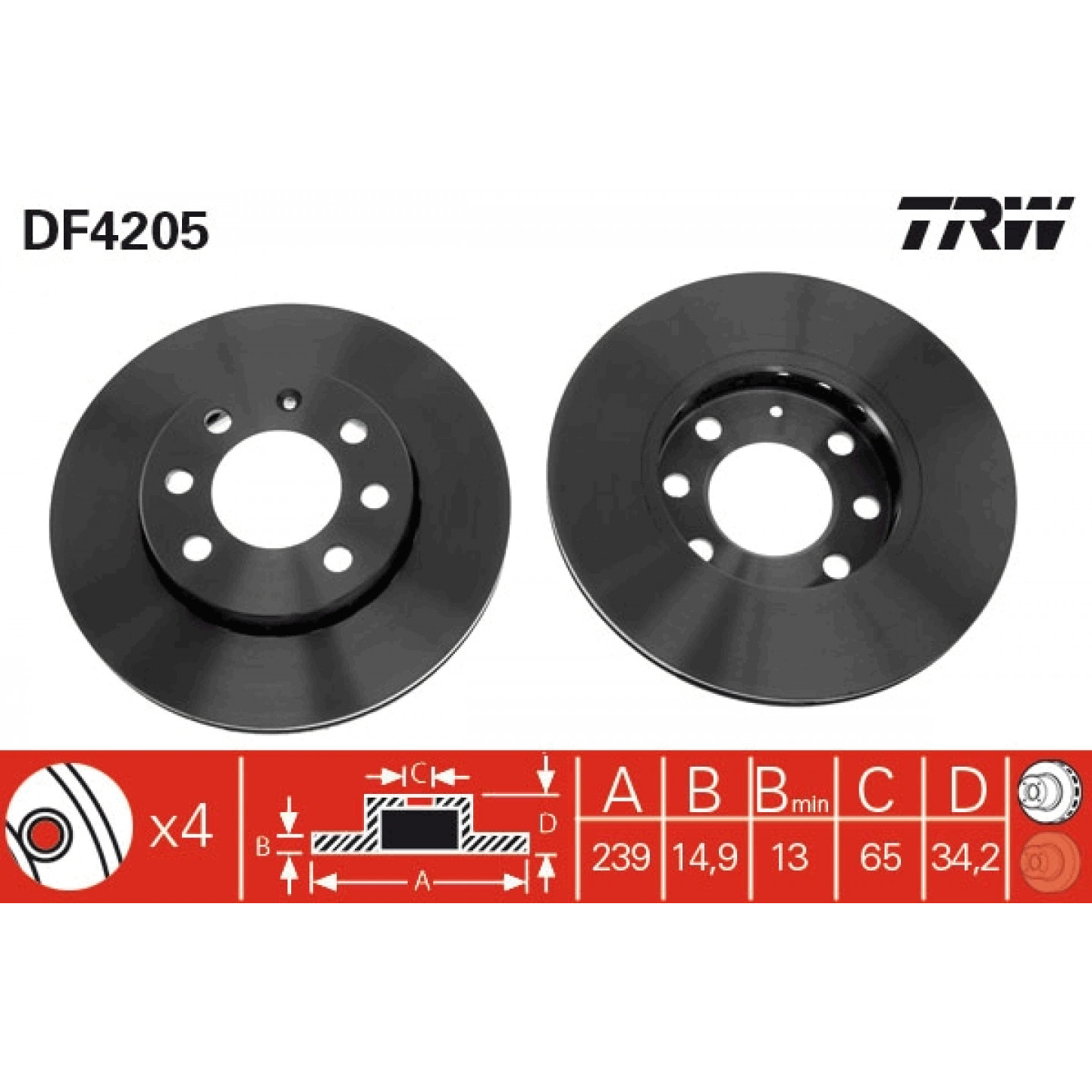 Remschijf TRW DF4205