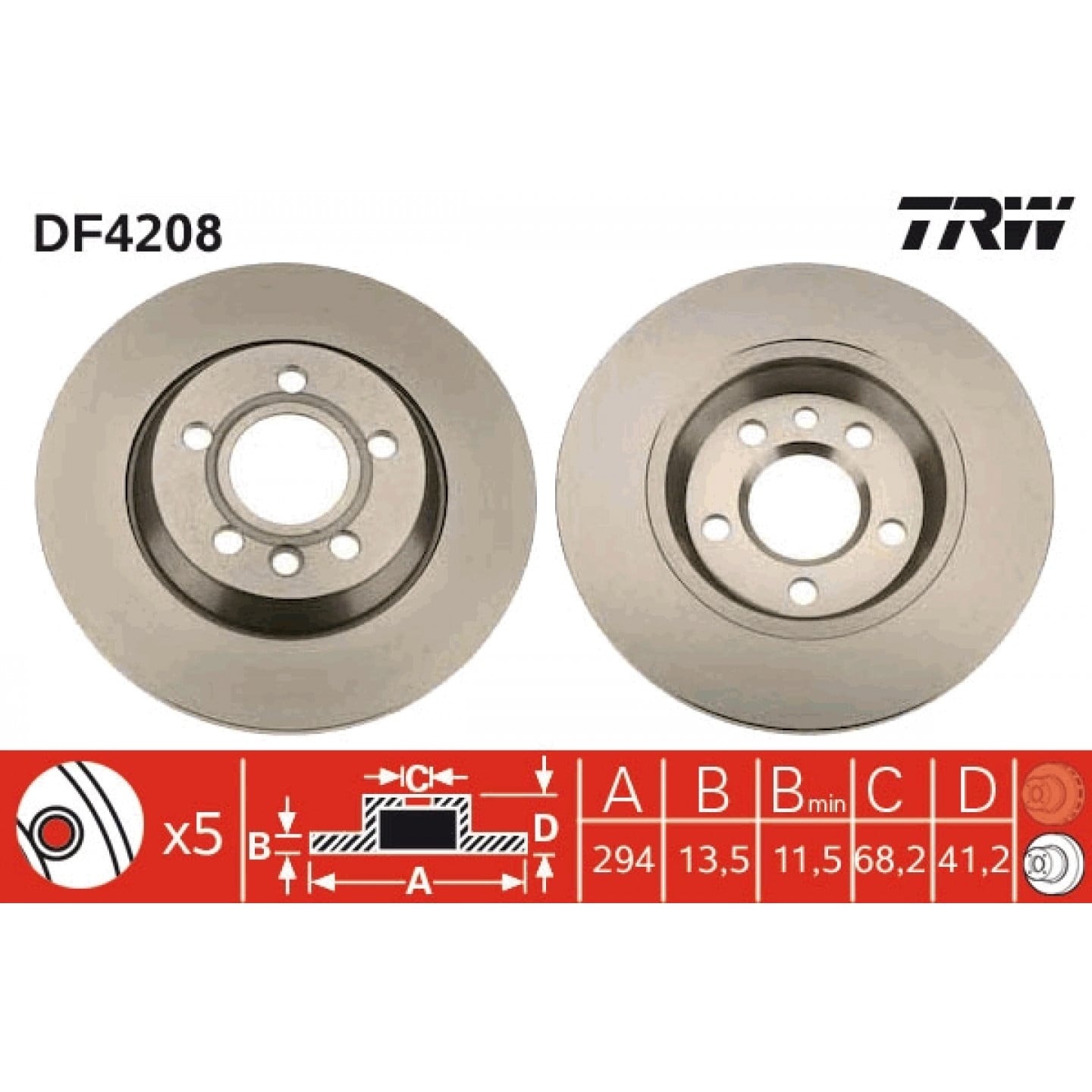 Disque de frein TRW DF4208