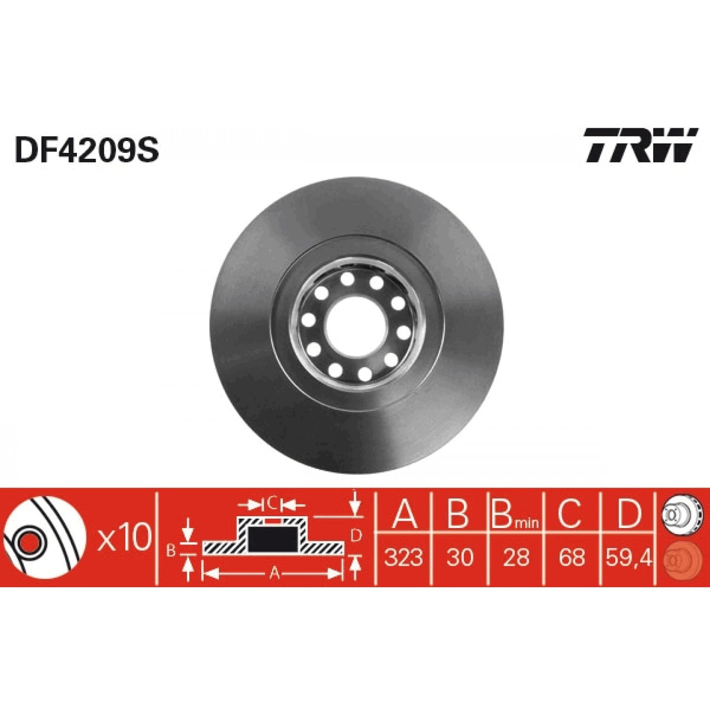 Bremsscheibe TRW DF4209S