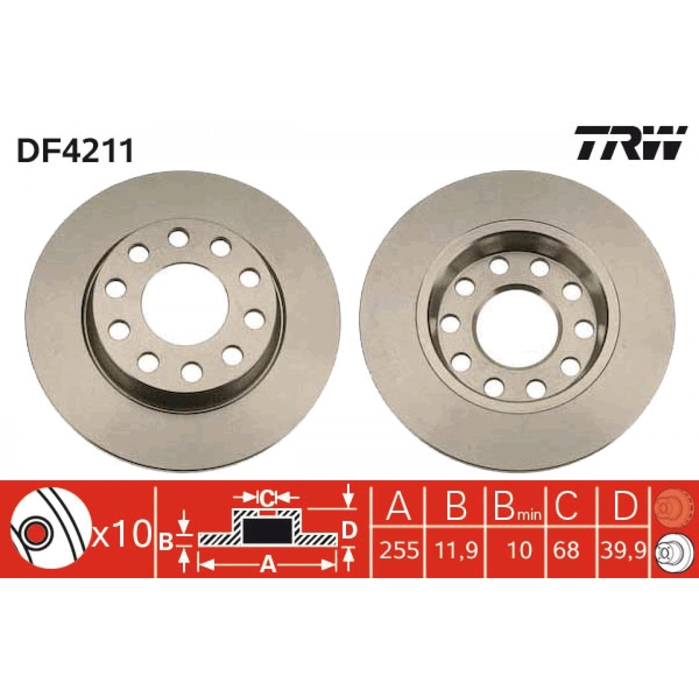 Remschijf TRW DF4211