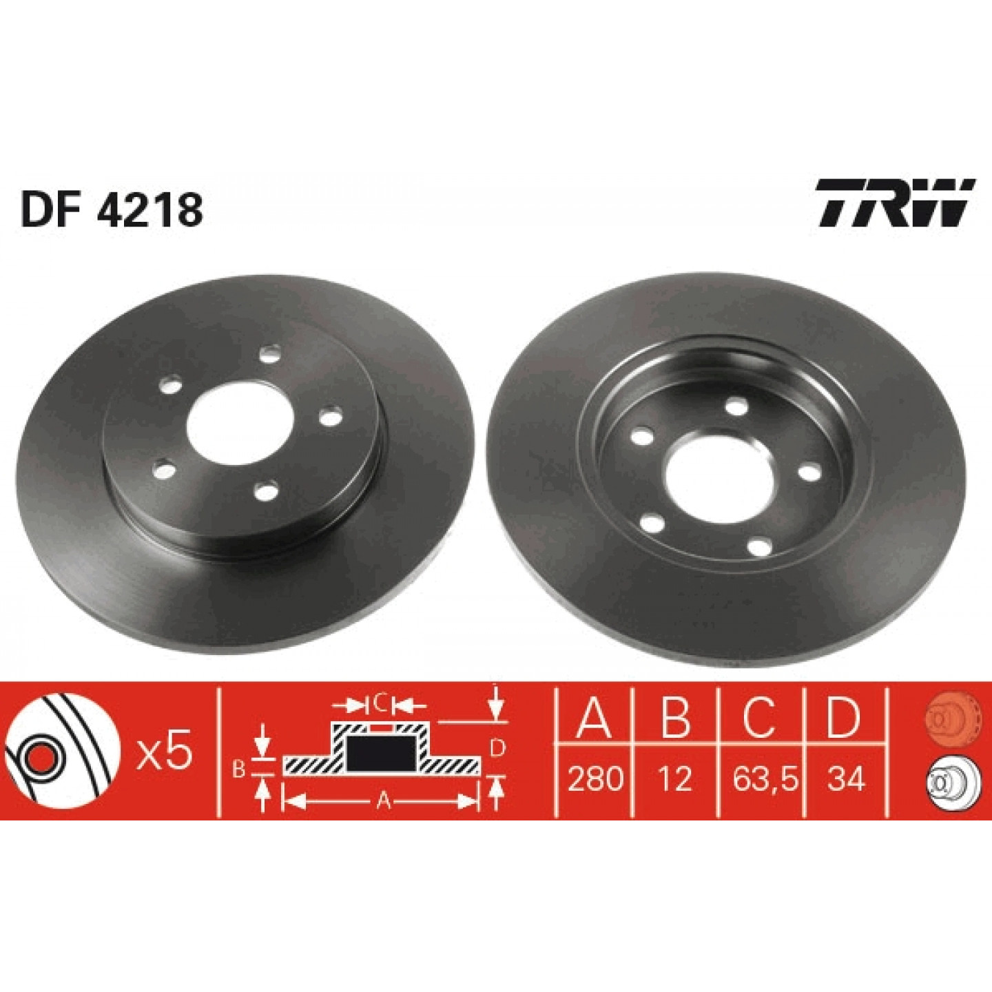Brzdový kotouč TRW DF4218