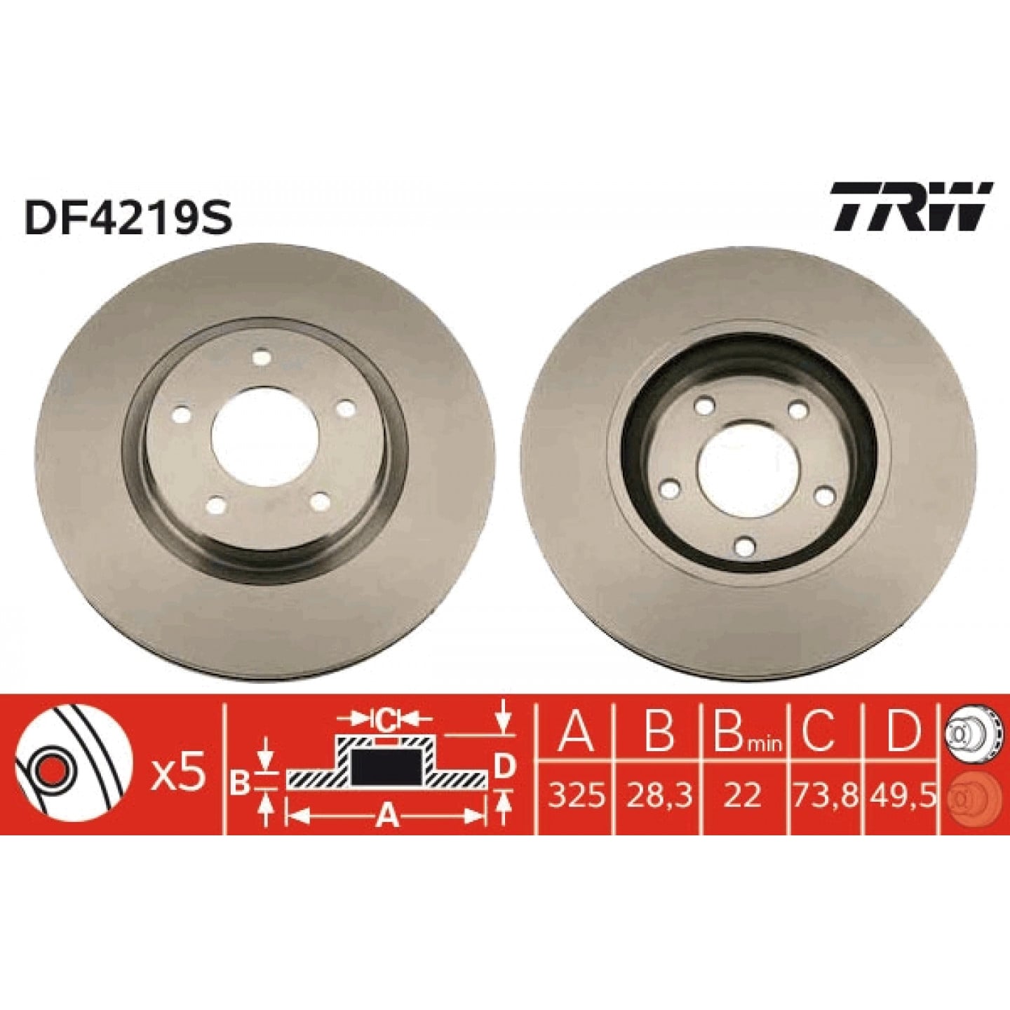 Bremsscheibe TRW DF4219S