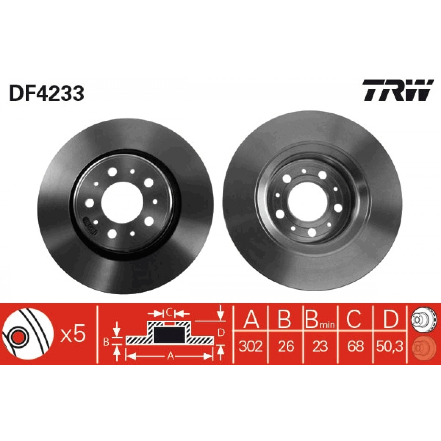 Bremseskive TRW DF4233