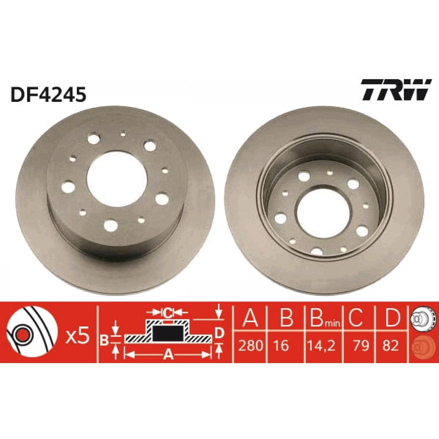 Bremsscheibe TRW DF4245
