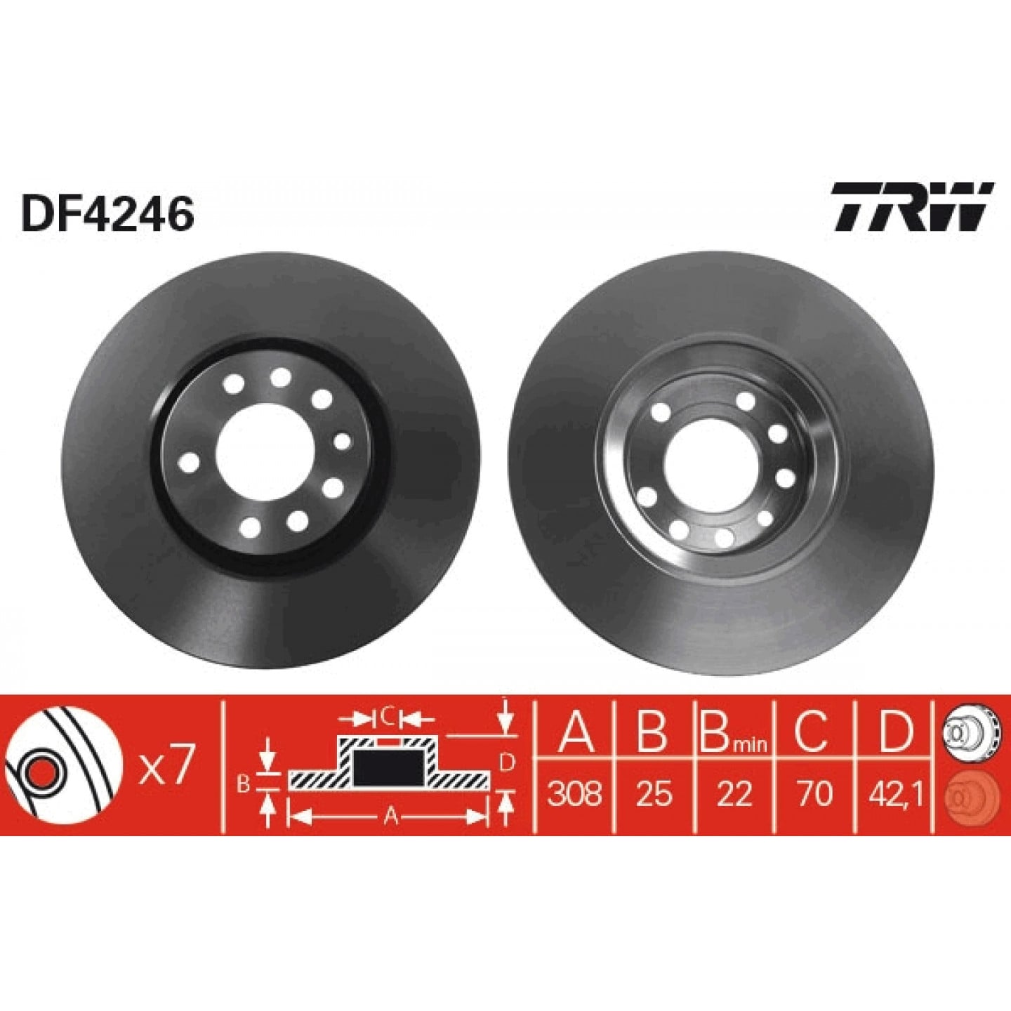 Bremseskive TRW DF4246