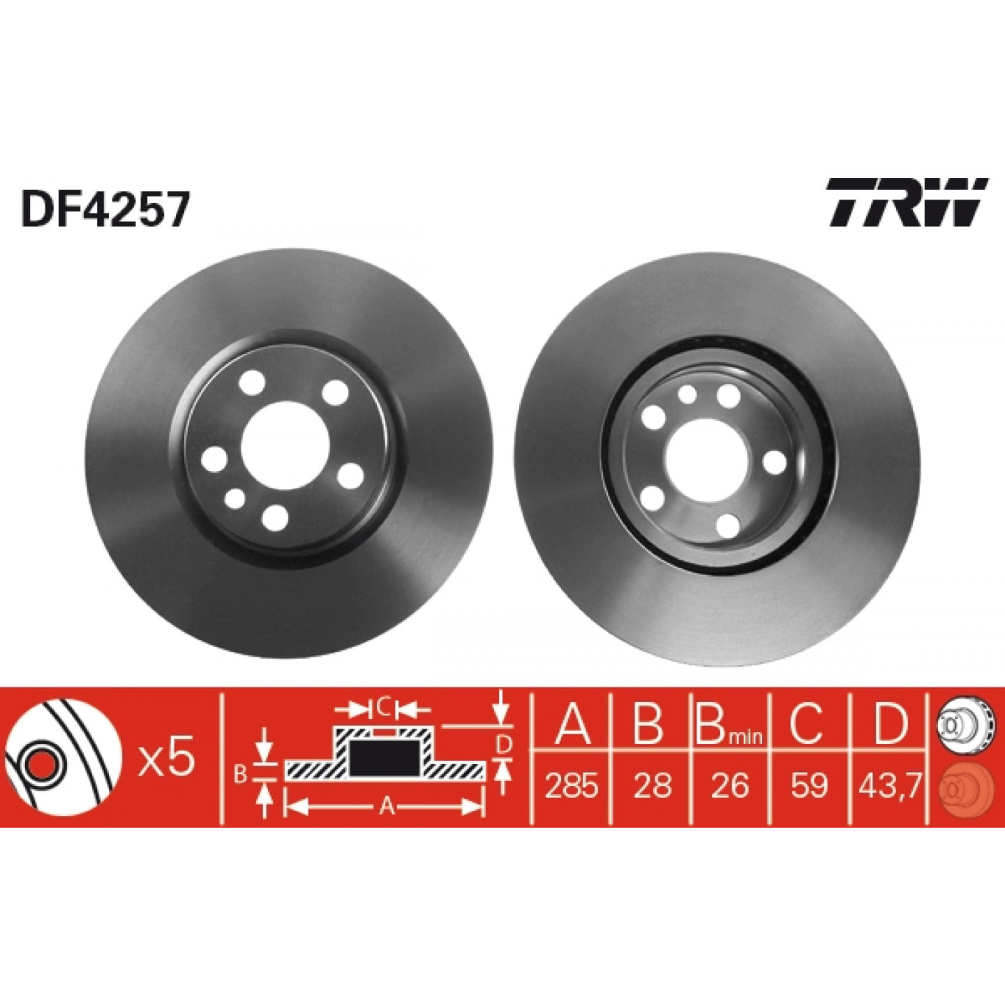 Brzdový kotouč TRW DF4257