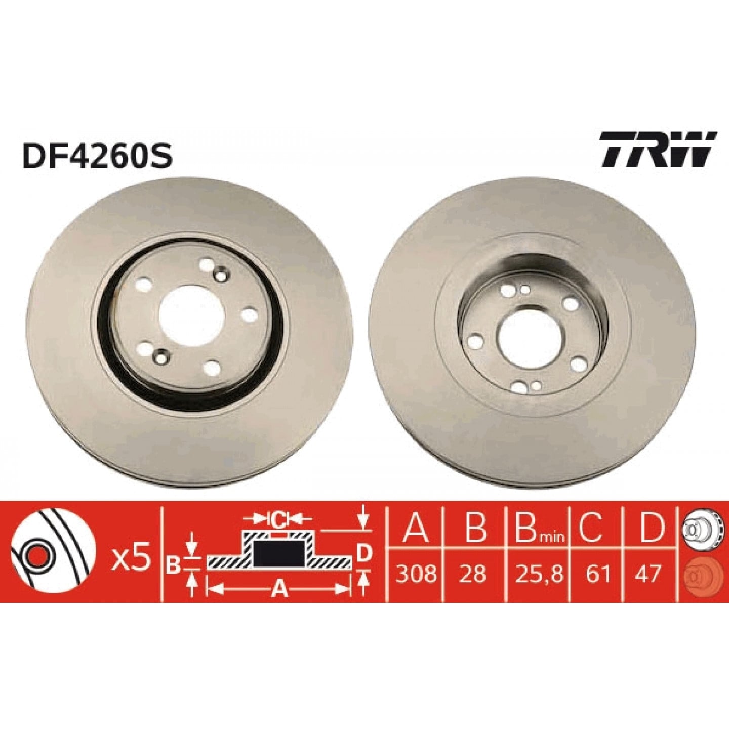 Brzdový kotouč TRW DF4260S