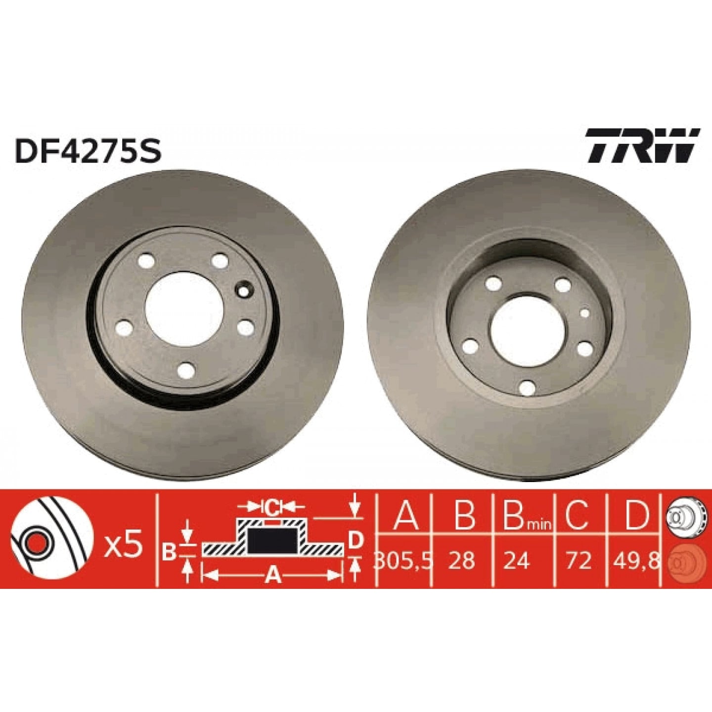 Bremseskive TRW DF4275S