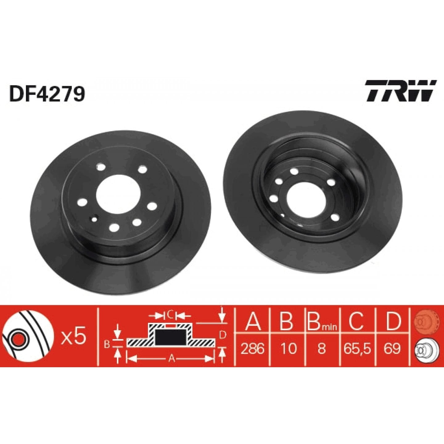 Bremseskive TRW DF4279