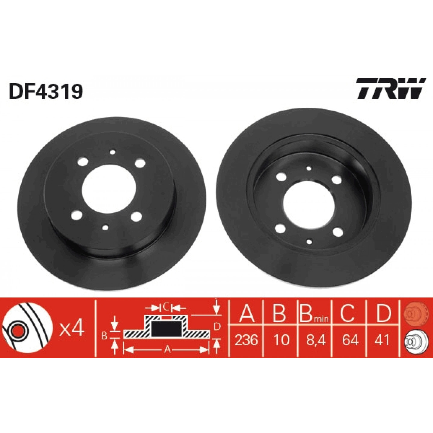 Bremsscheibe TRW DF4319