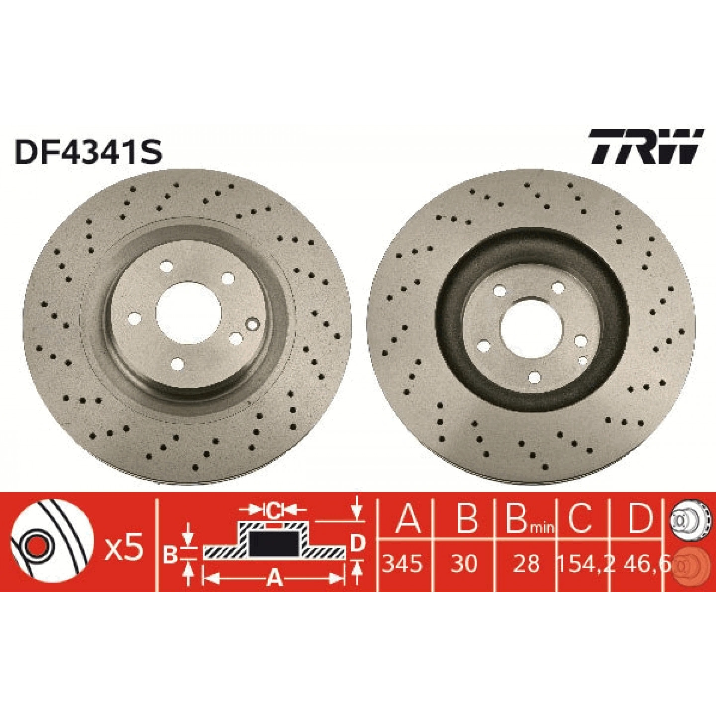 Bremsscheibe TRW DF4341S