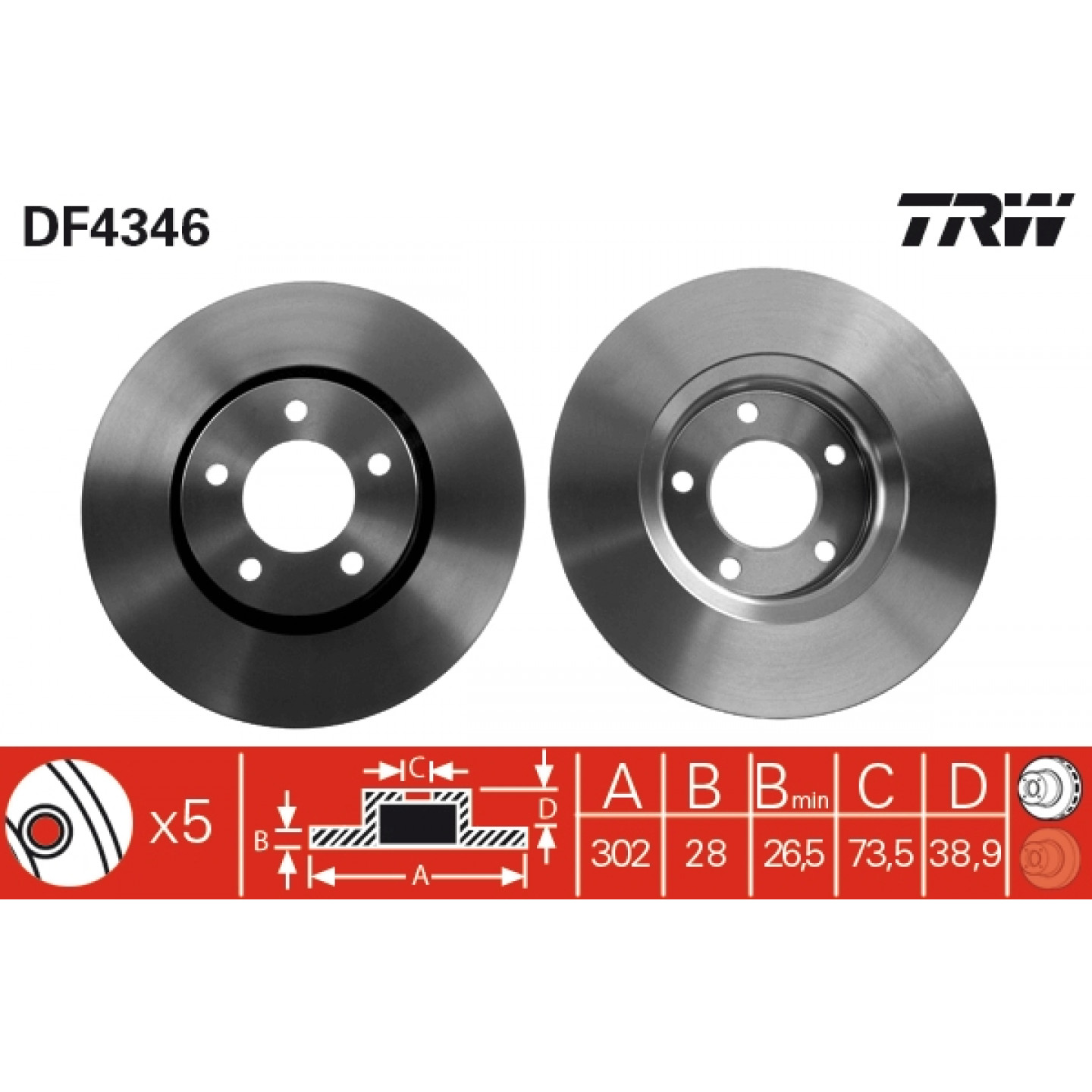 Remschijf TRW DF4346