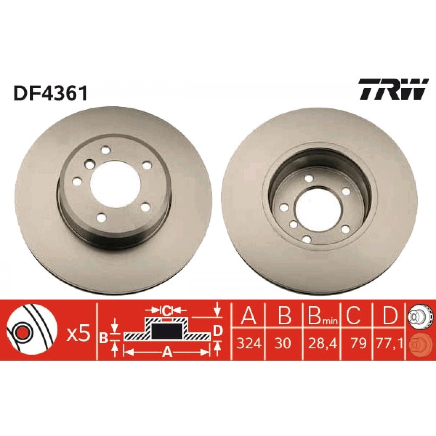 Disco de travão TRW DF4361