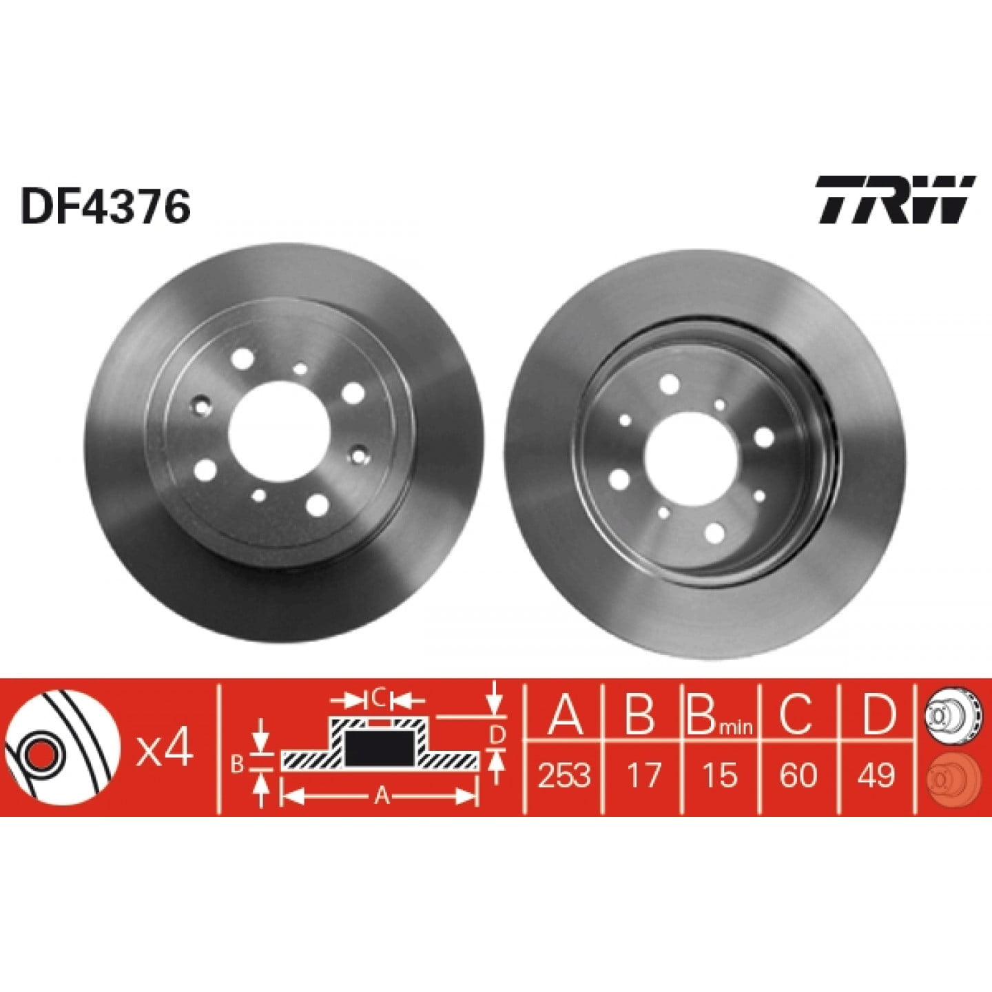 Brzdový kotouč TRW DF4376