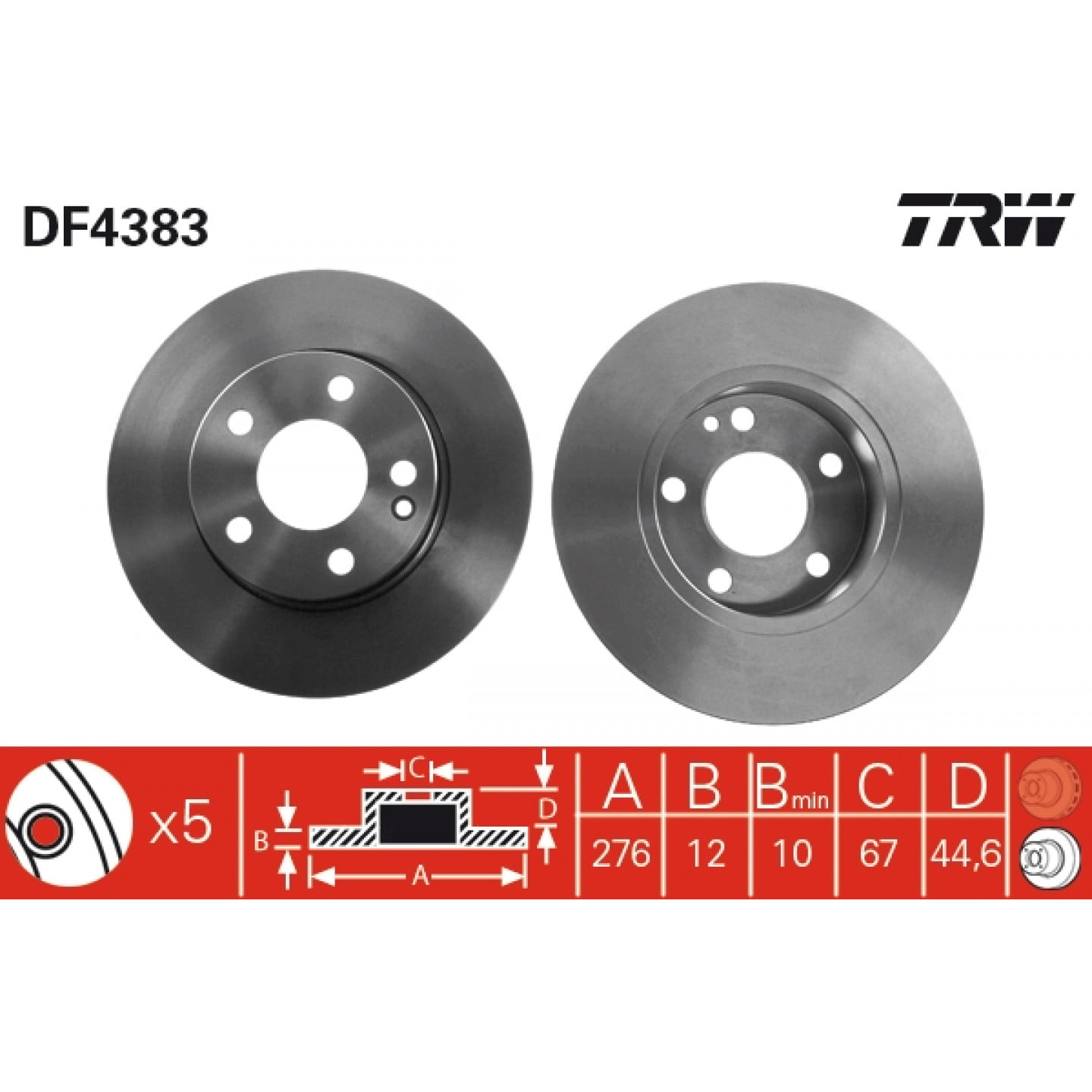 Remschijf TRW DF4383