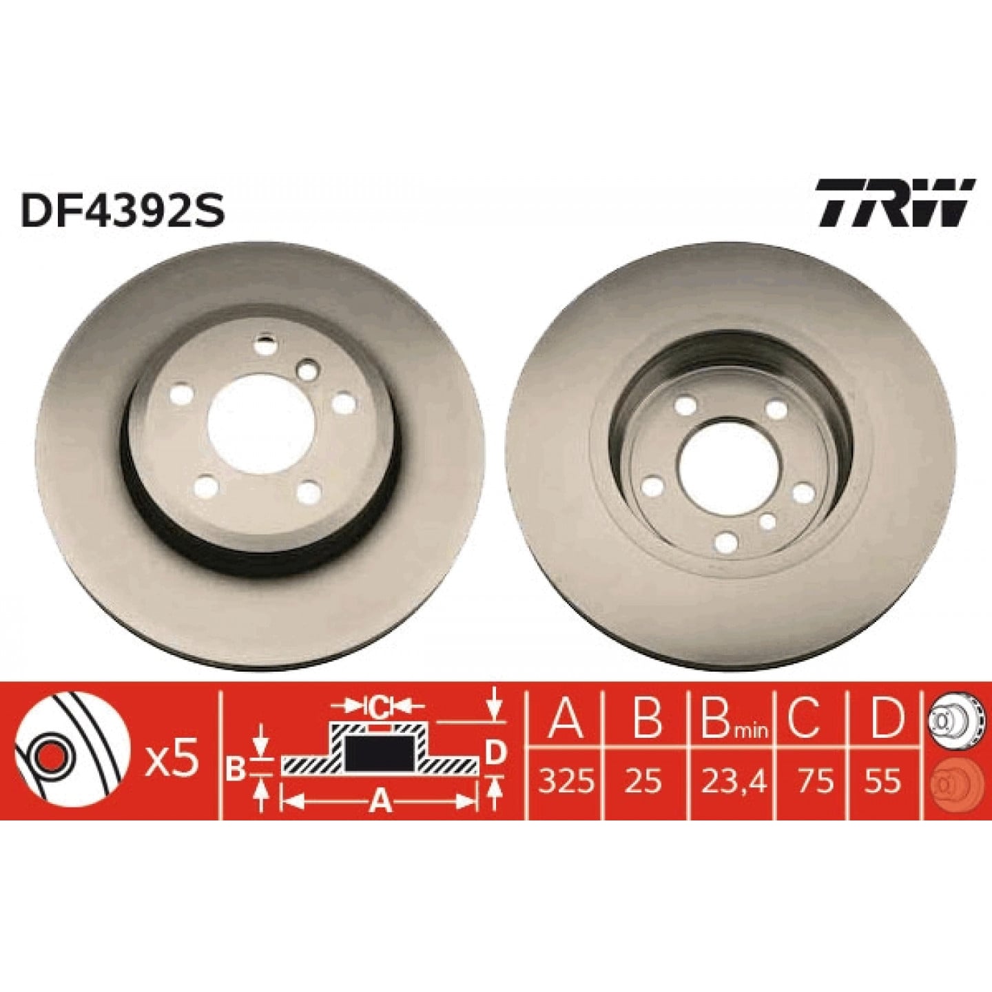Brzdový kotouč TRW DF4392S