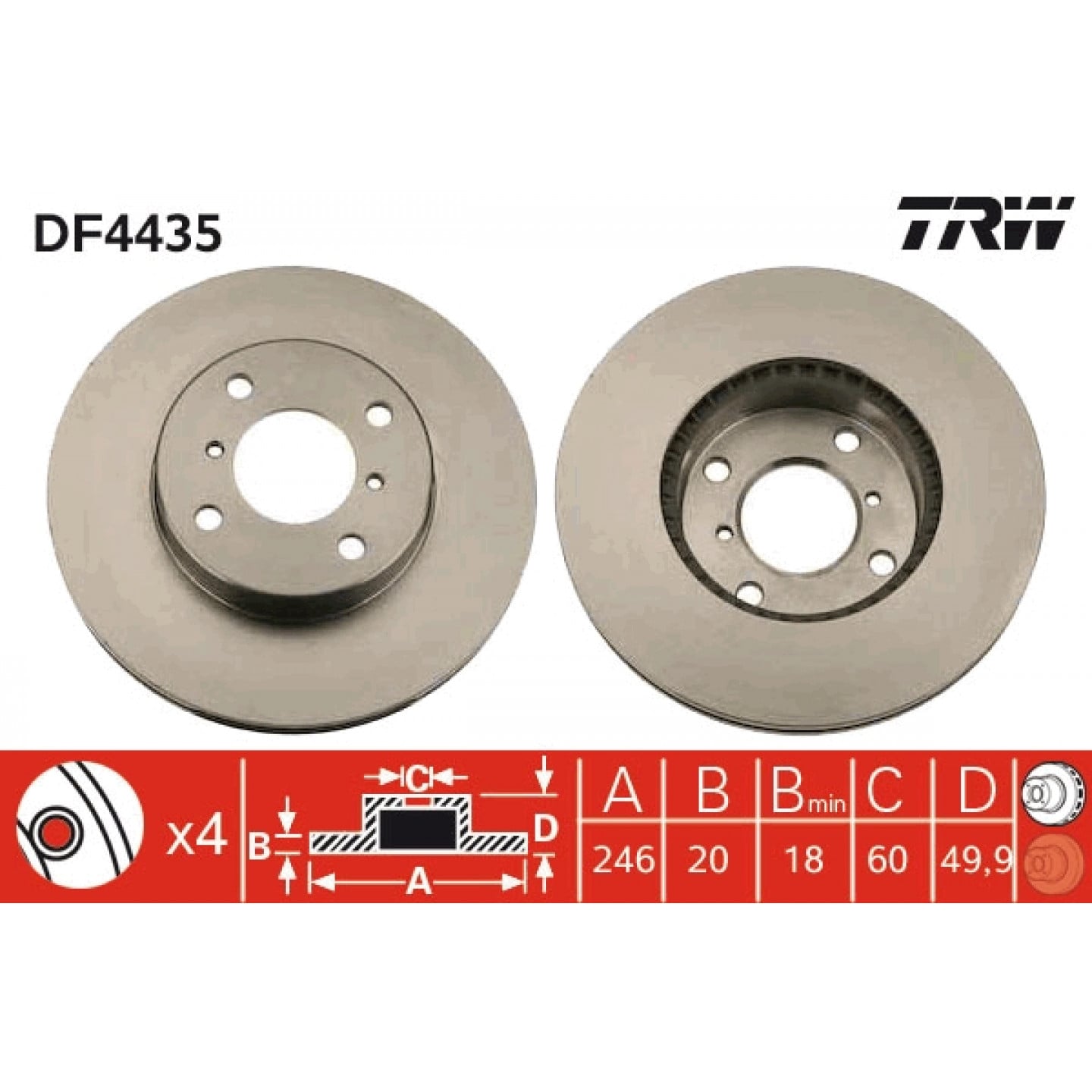 Trw Discofreno Df4435