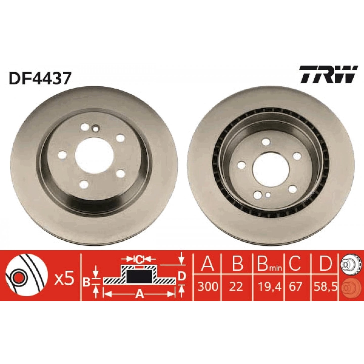 Bremseskive TRW DF4437