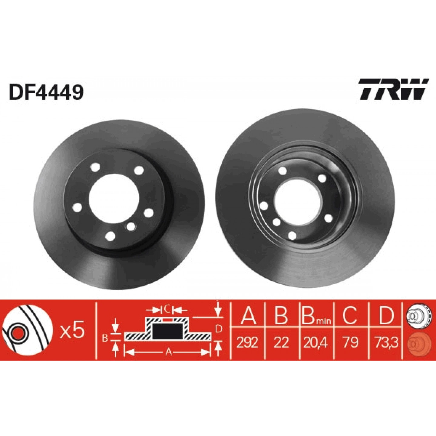 Remschijf TRW DF4449