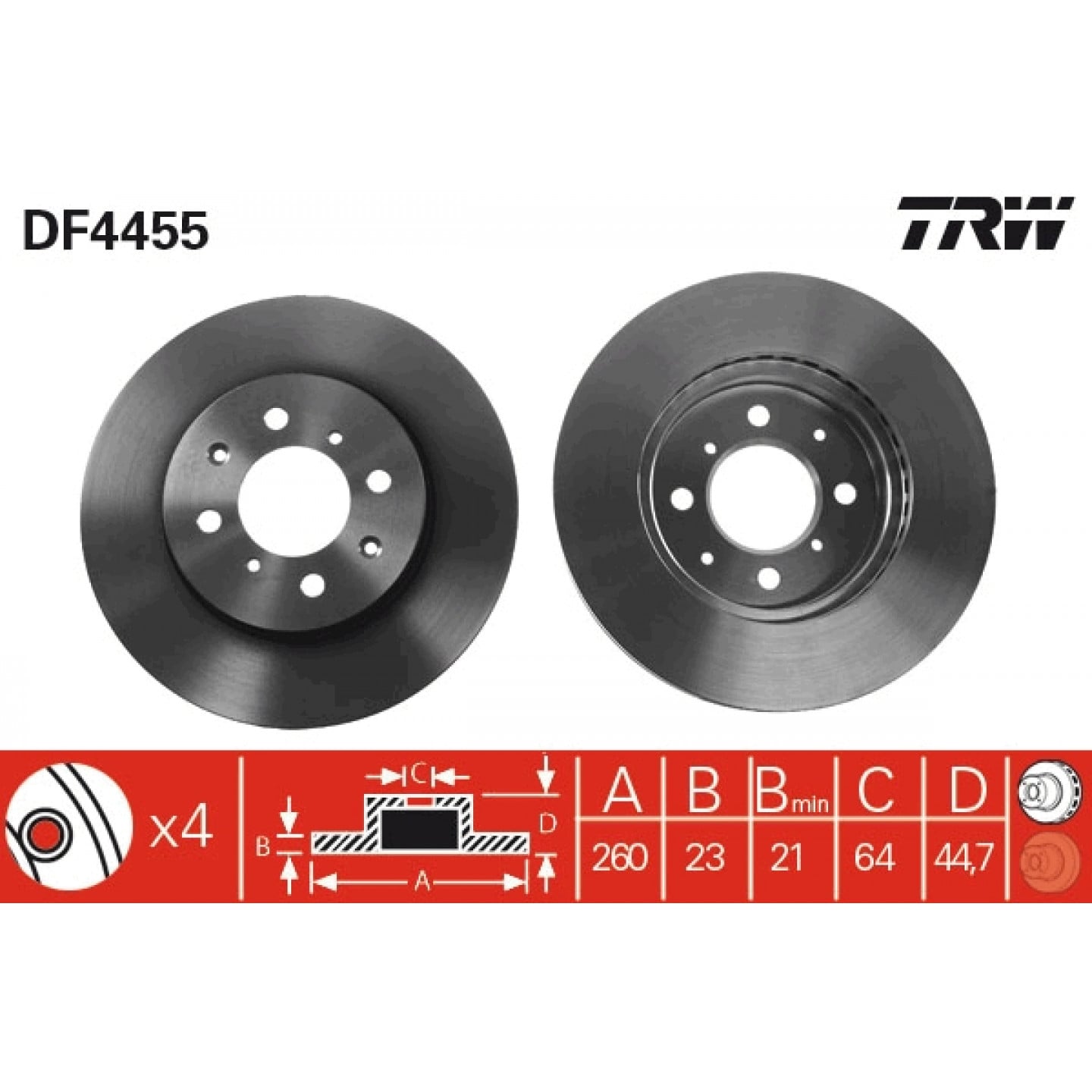 Bremsscheibe TRW DF4455
