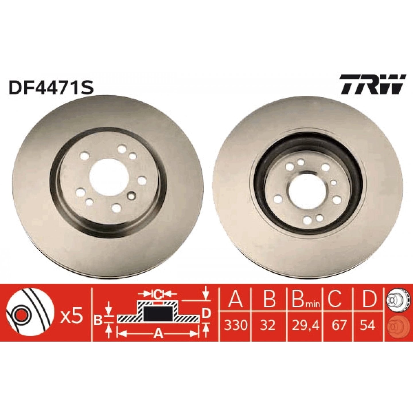Brzdový kotouč TRW DF4471S