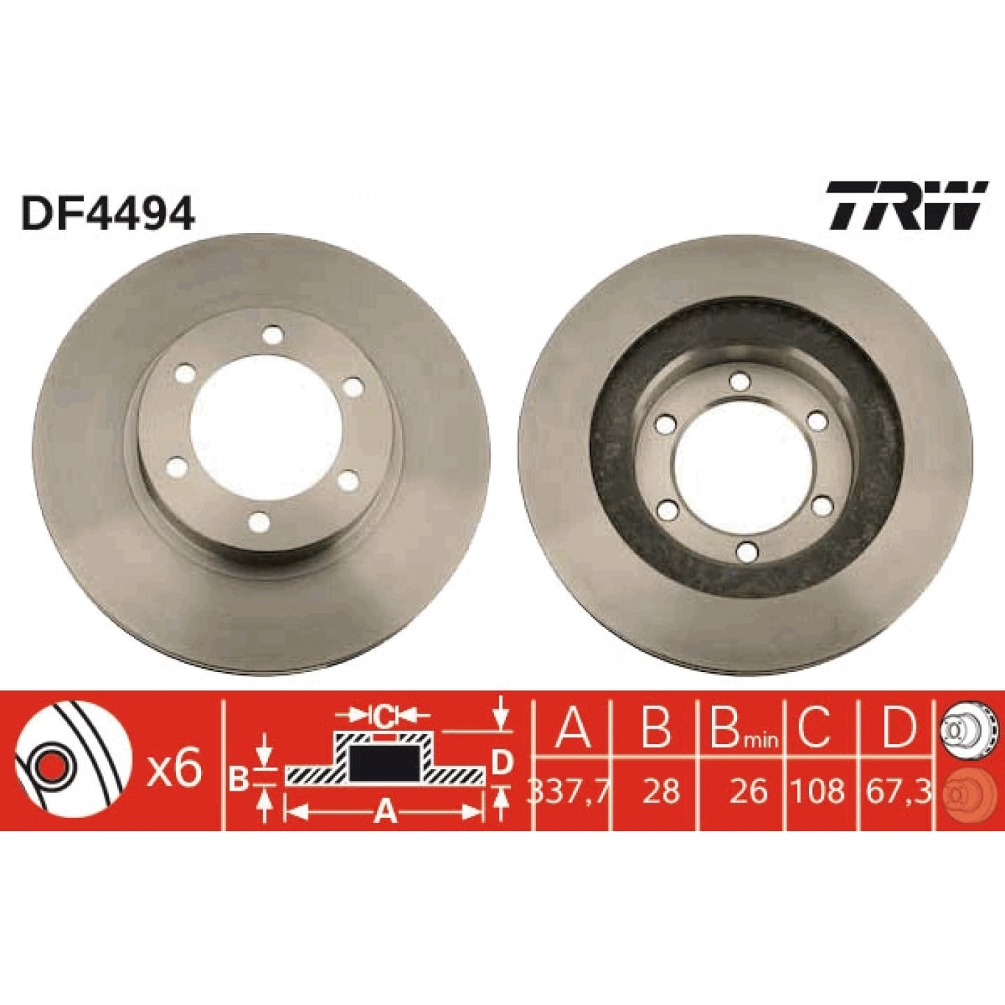 Bremsscheibe TRW DF4494