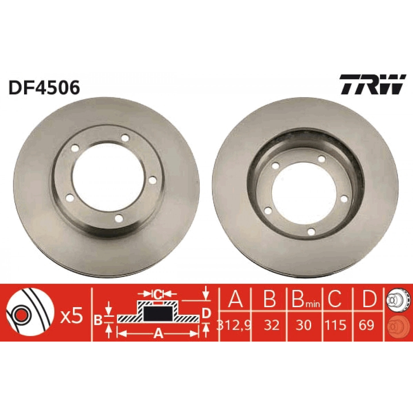 Bremsscheibe TRW DF4506