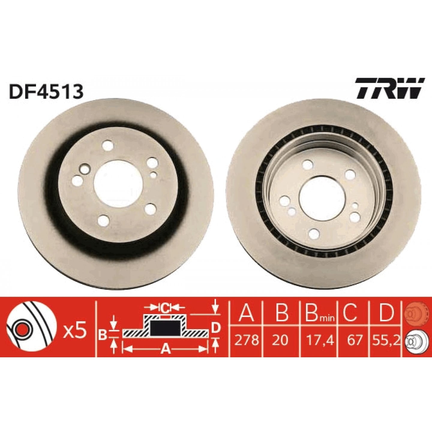 Remschijf TRW DF4513