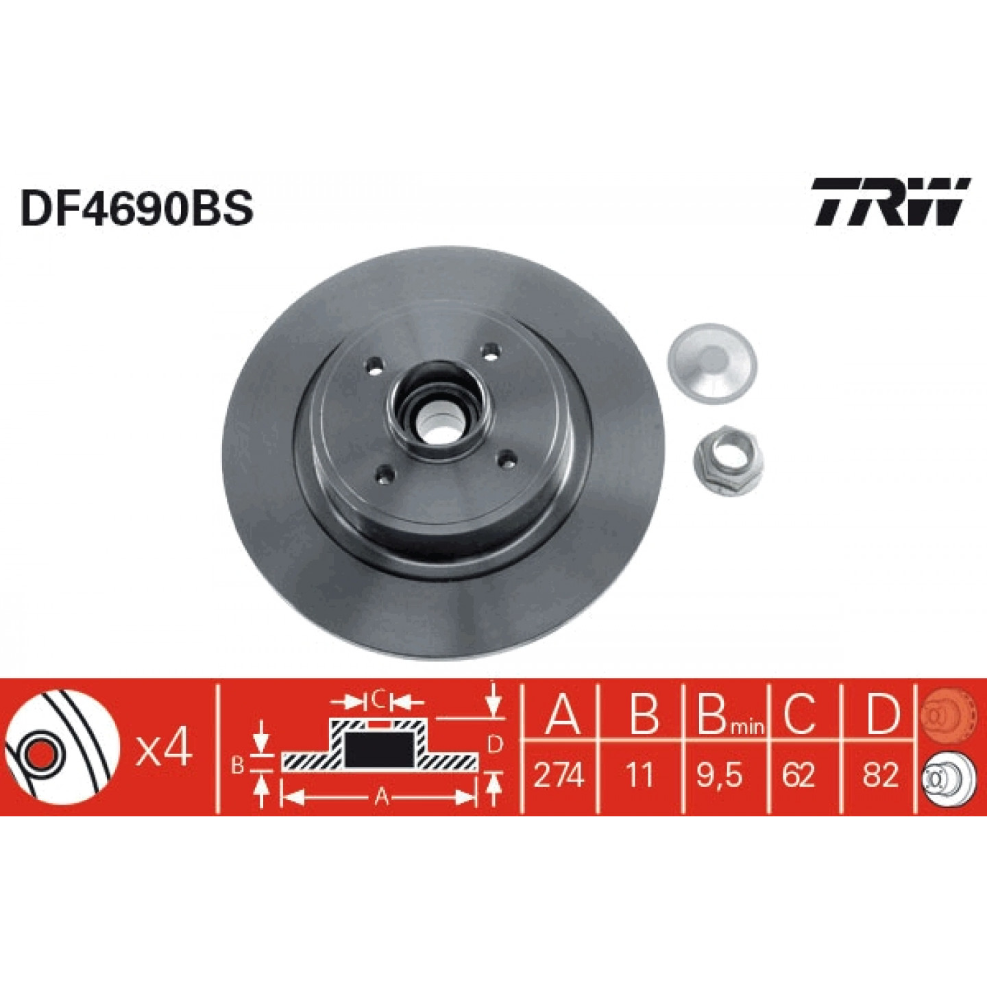 Bremseskive TRW DF4690BS