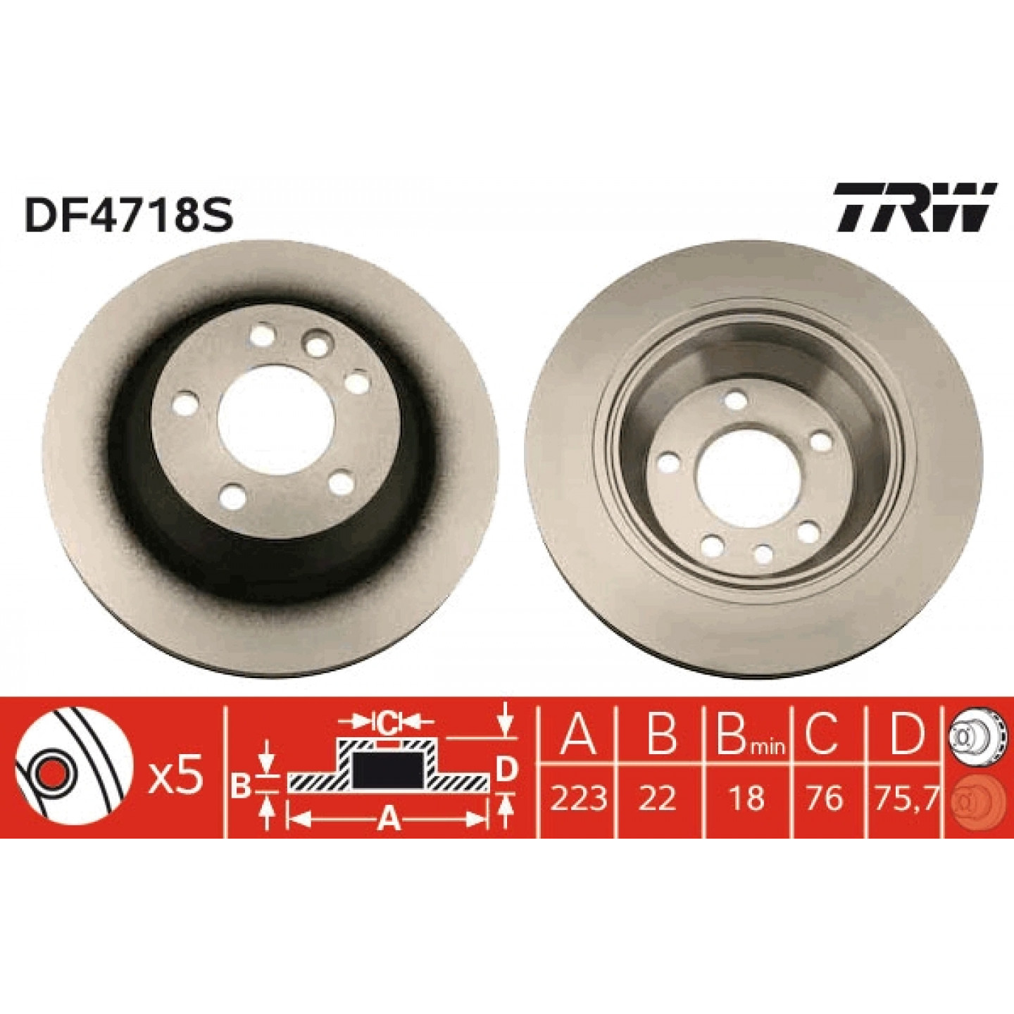 Brzdový kotouč TRW DF4718S