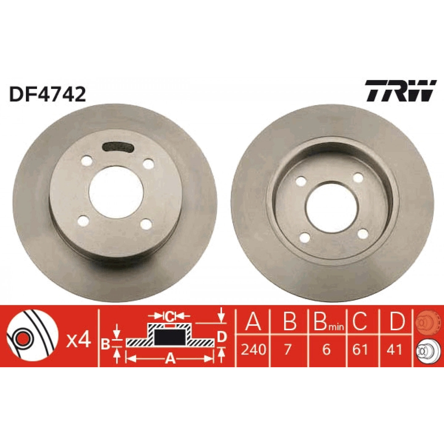 Bremsscheibe TRW DF4742