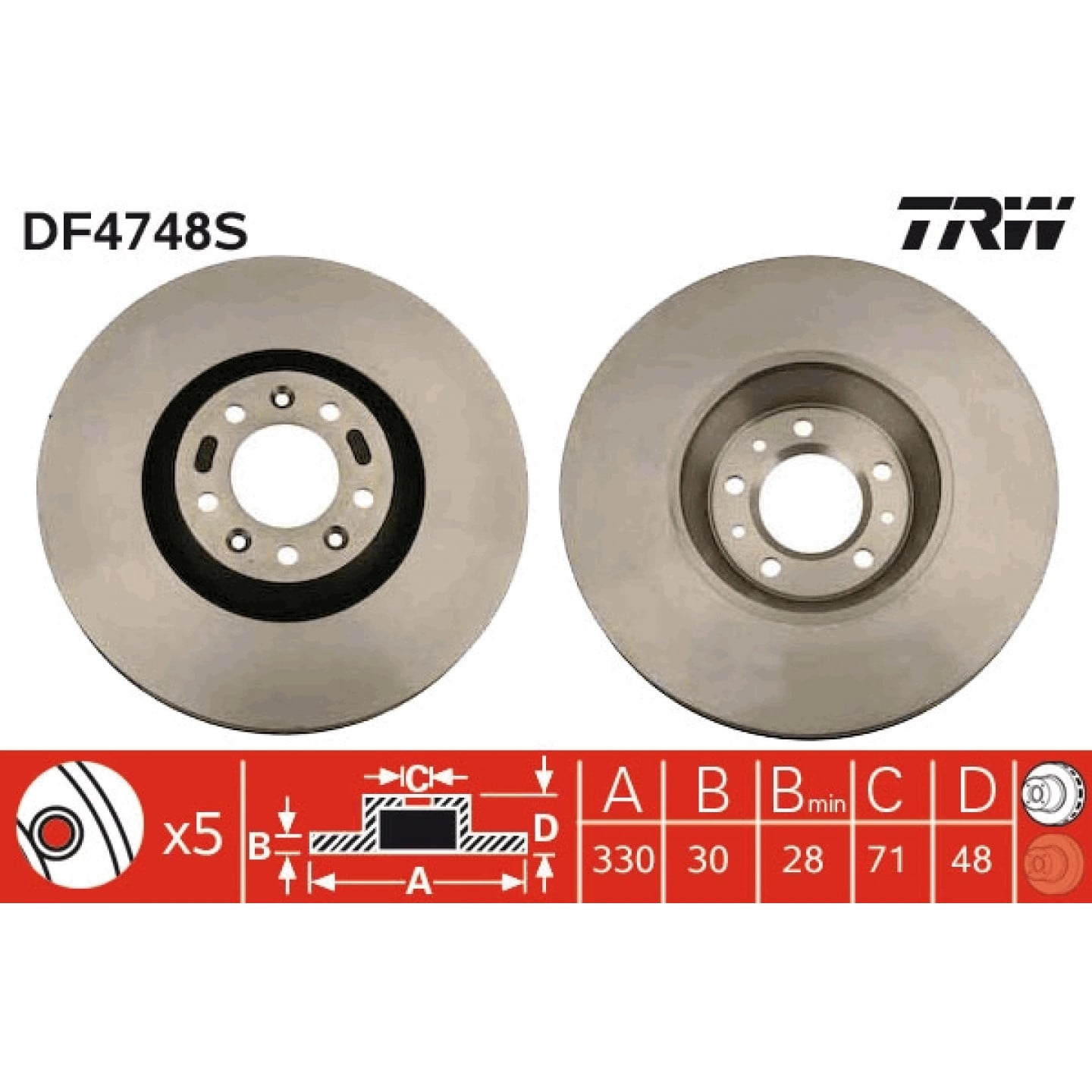 Trw Remschijf Df4748s