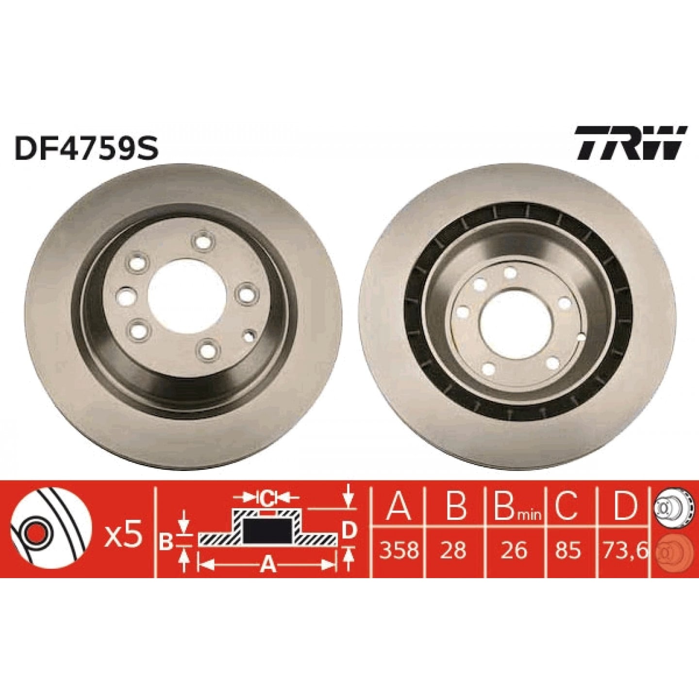 Remschijf TRW DF4759S
