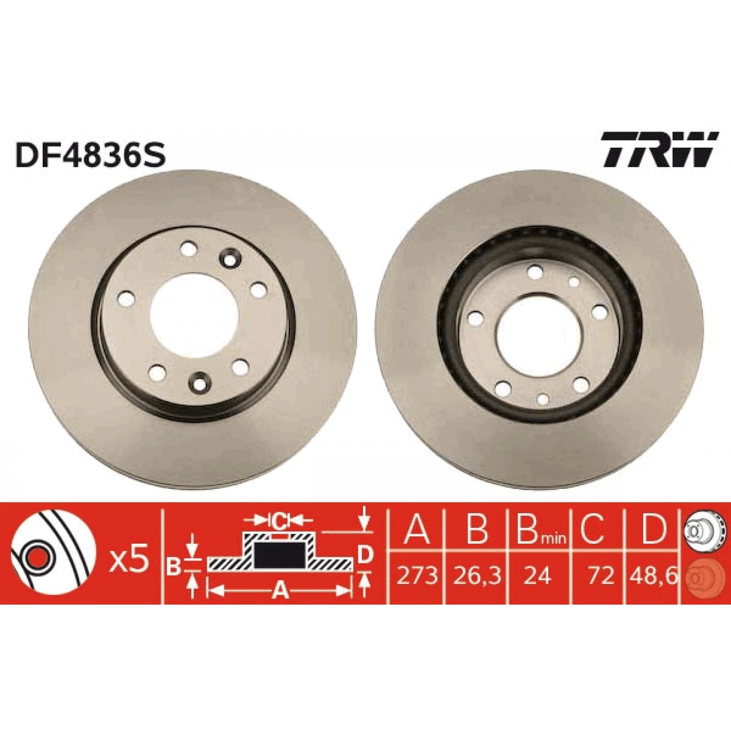 Remschijf TRW DF4836S