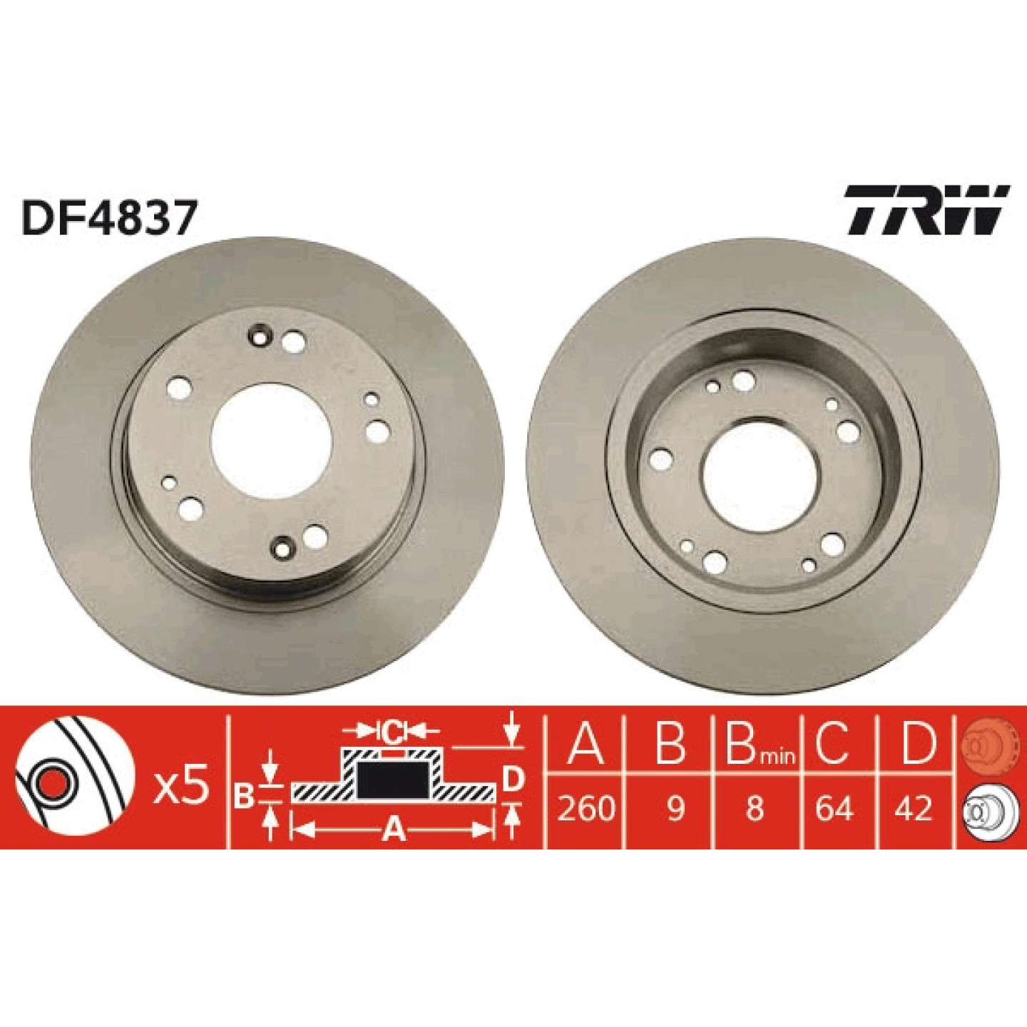 Brzdový kotouč TRW DF4837