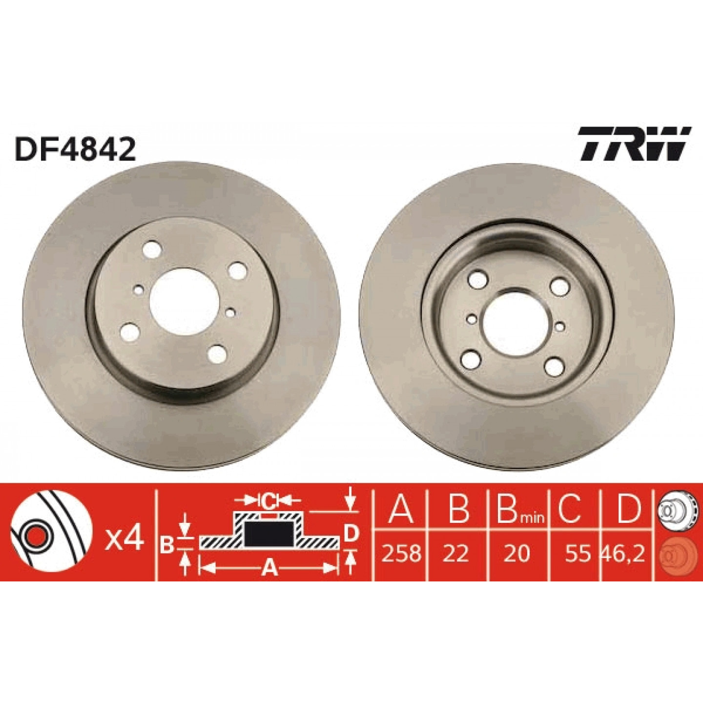 Trw Discofreno Df4842