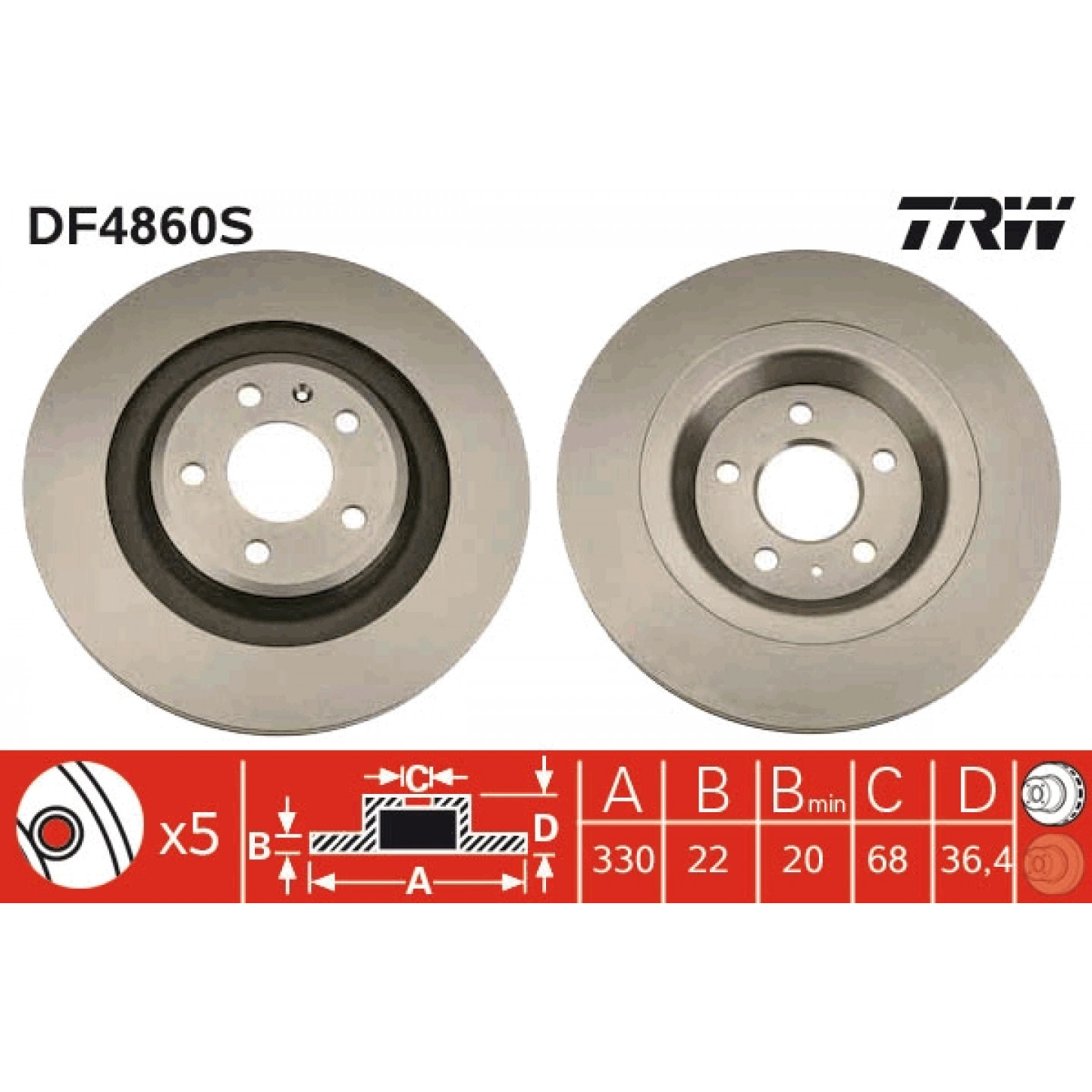 Brzdový kotouč TRW DF4860S