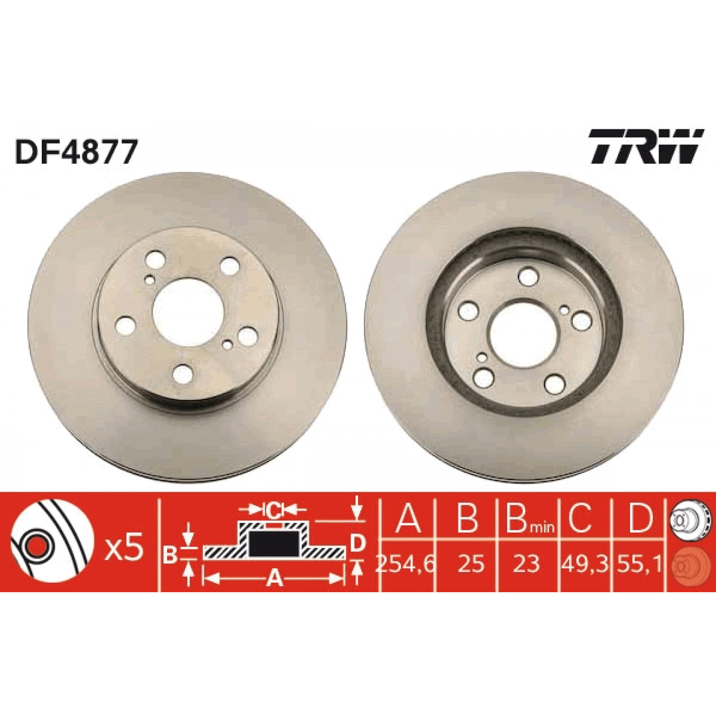 Brzdový kotouč TRW DF4877