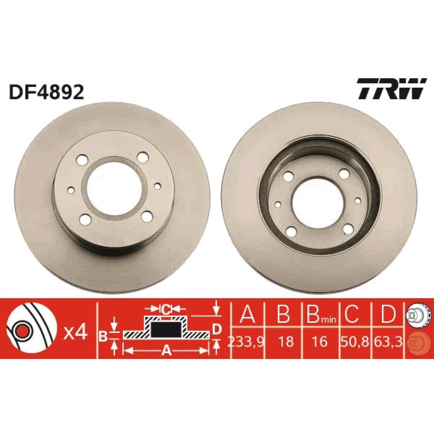 Bremsscheibe TRW DF4892