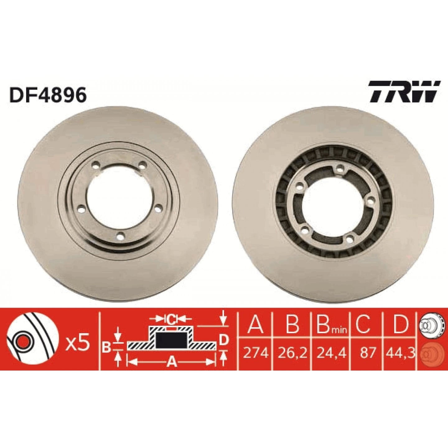 Trw Remschijf Df4896