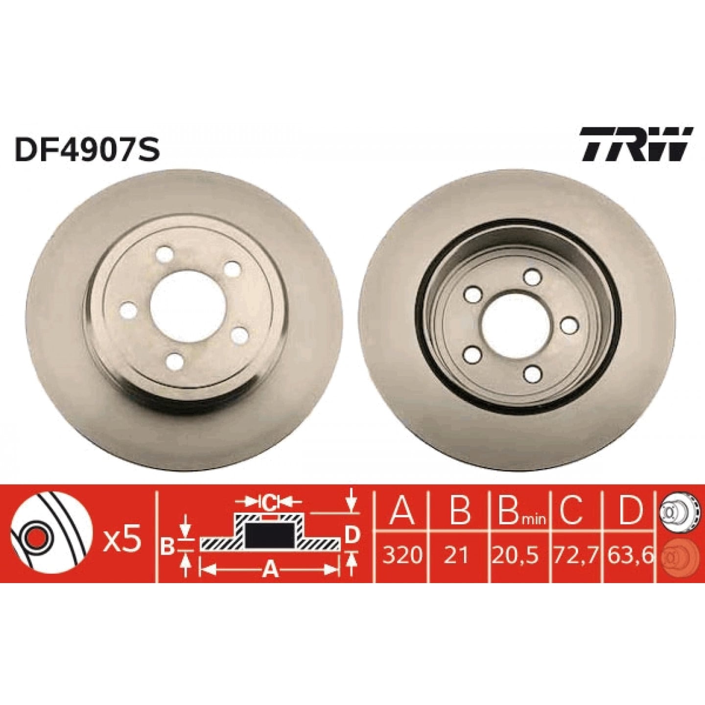 Disco de travão TRW DF4907S