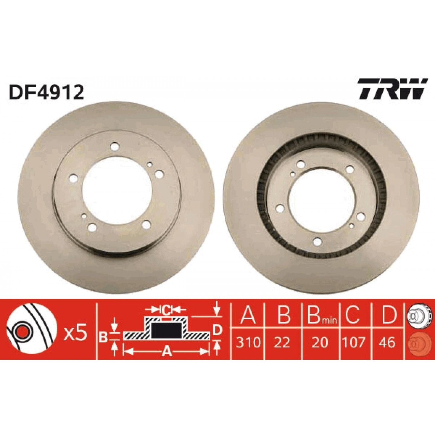 Bremseskive TRW DF4912