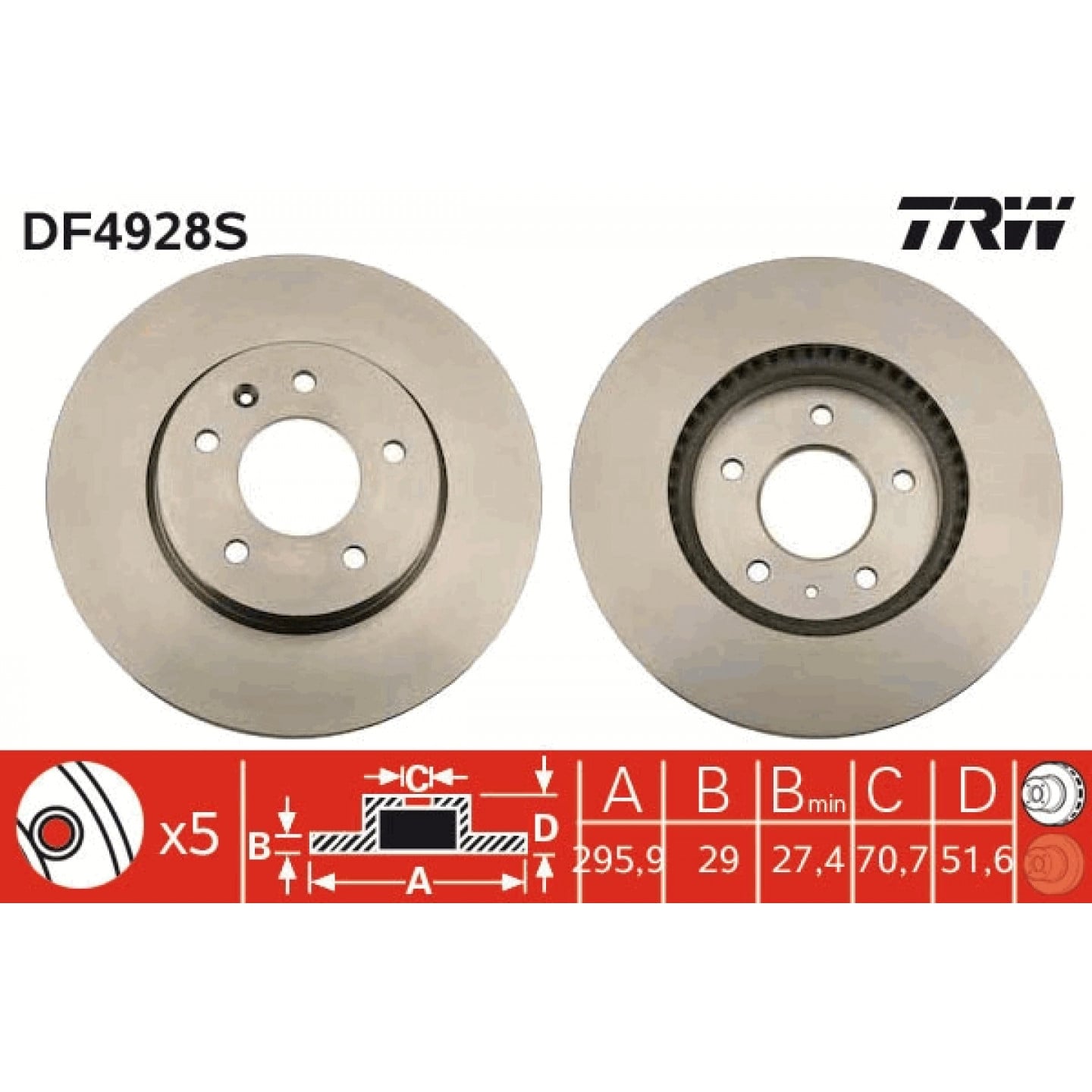 Brzdový kotouč TRW DF4928S