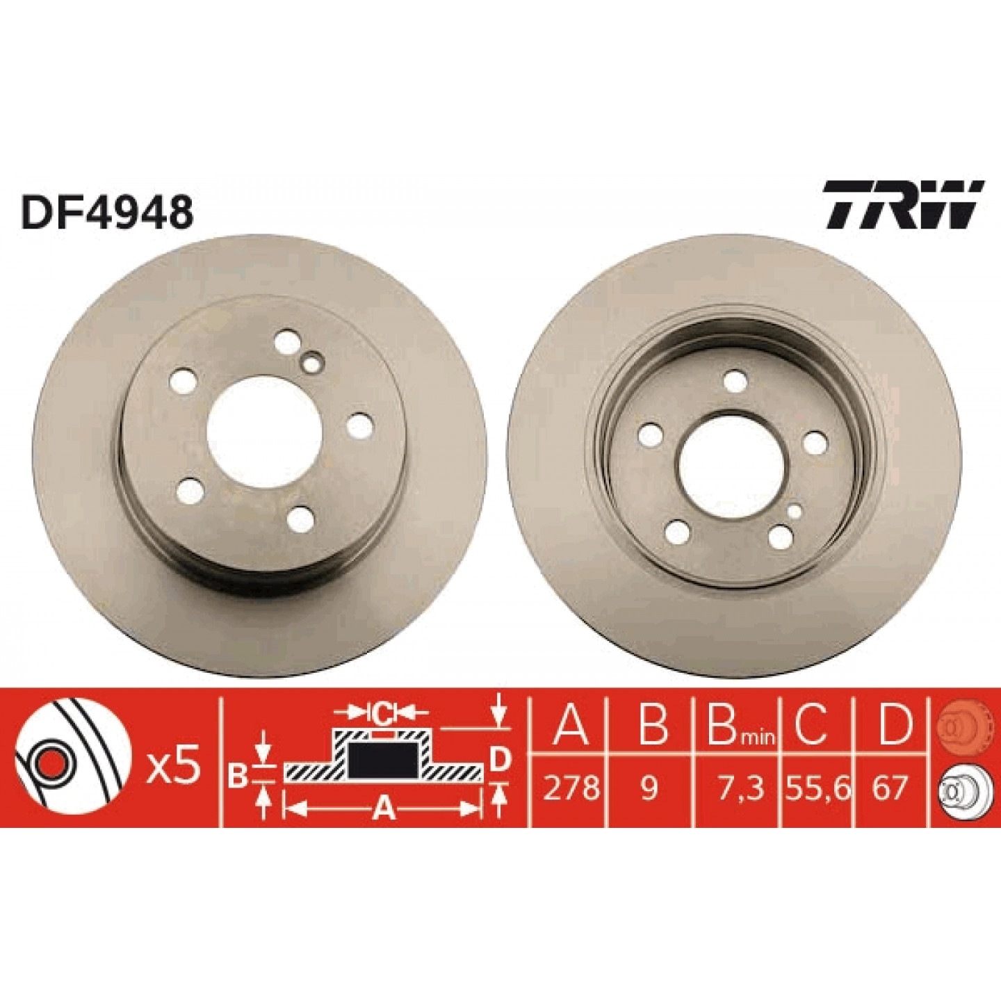 Disco de travão TRW DF4948