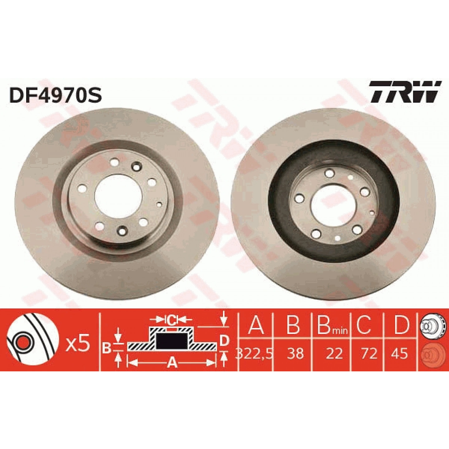 Trw Remschijf Df4970s
