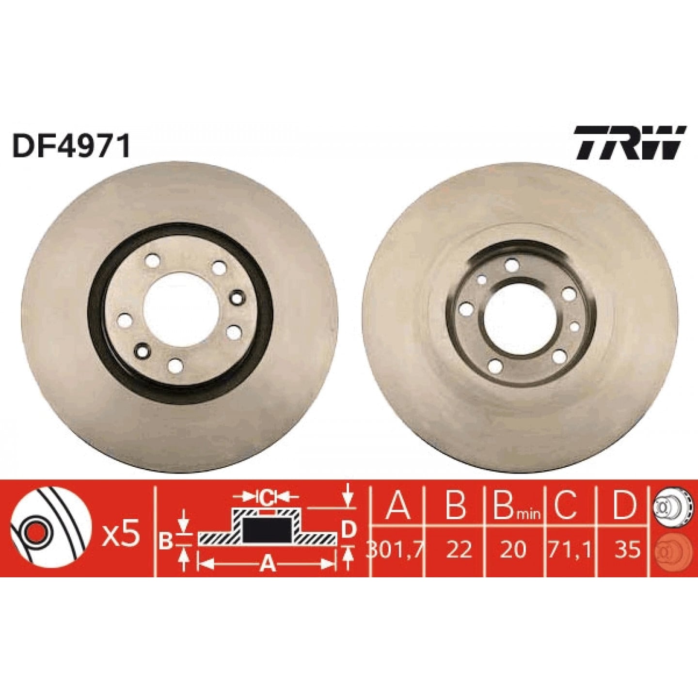 Remschijf TRW DF4971