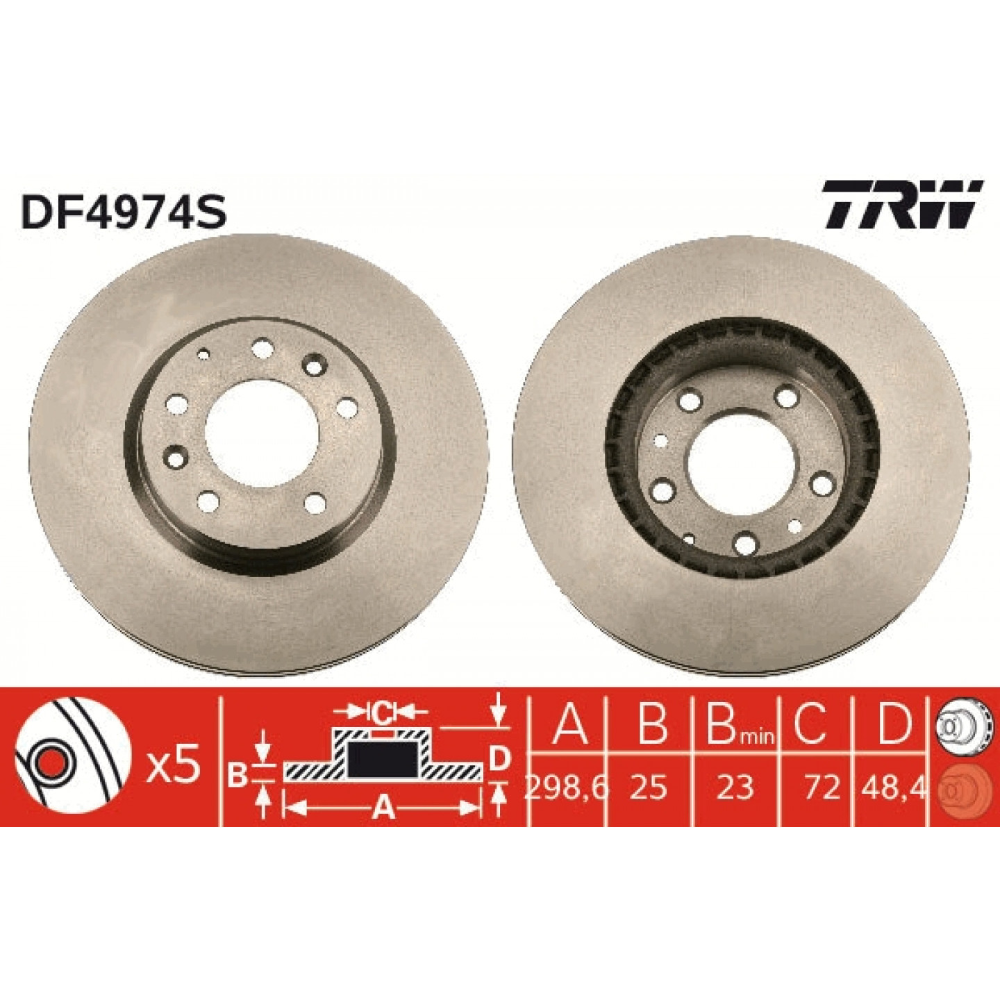 Bremsscheibe TRW DF4974S