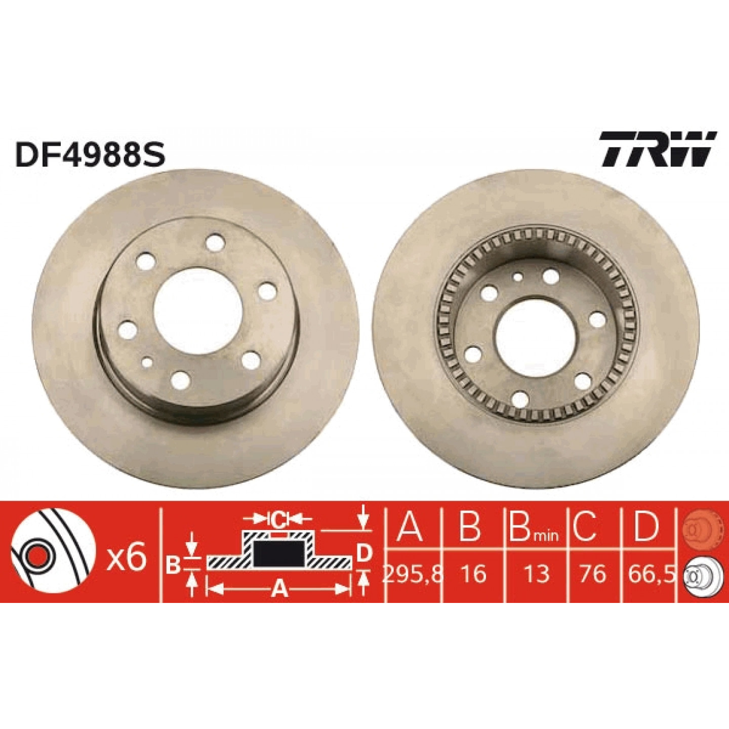 Bremseskive TRW DF4988S