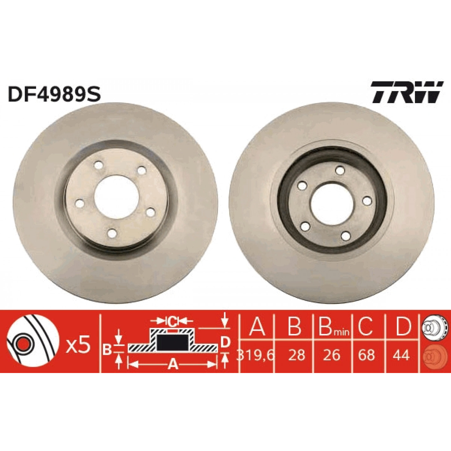 Brzdový kotouč TRW DF4989S