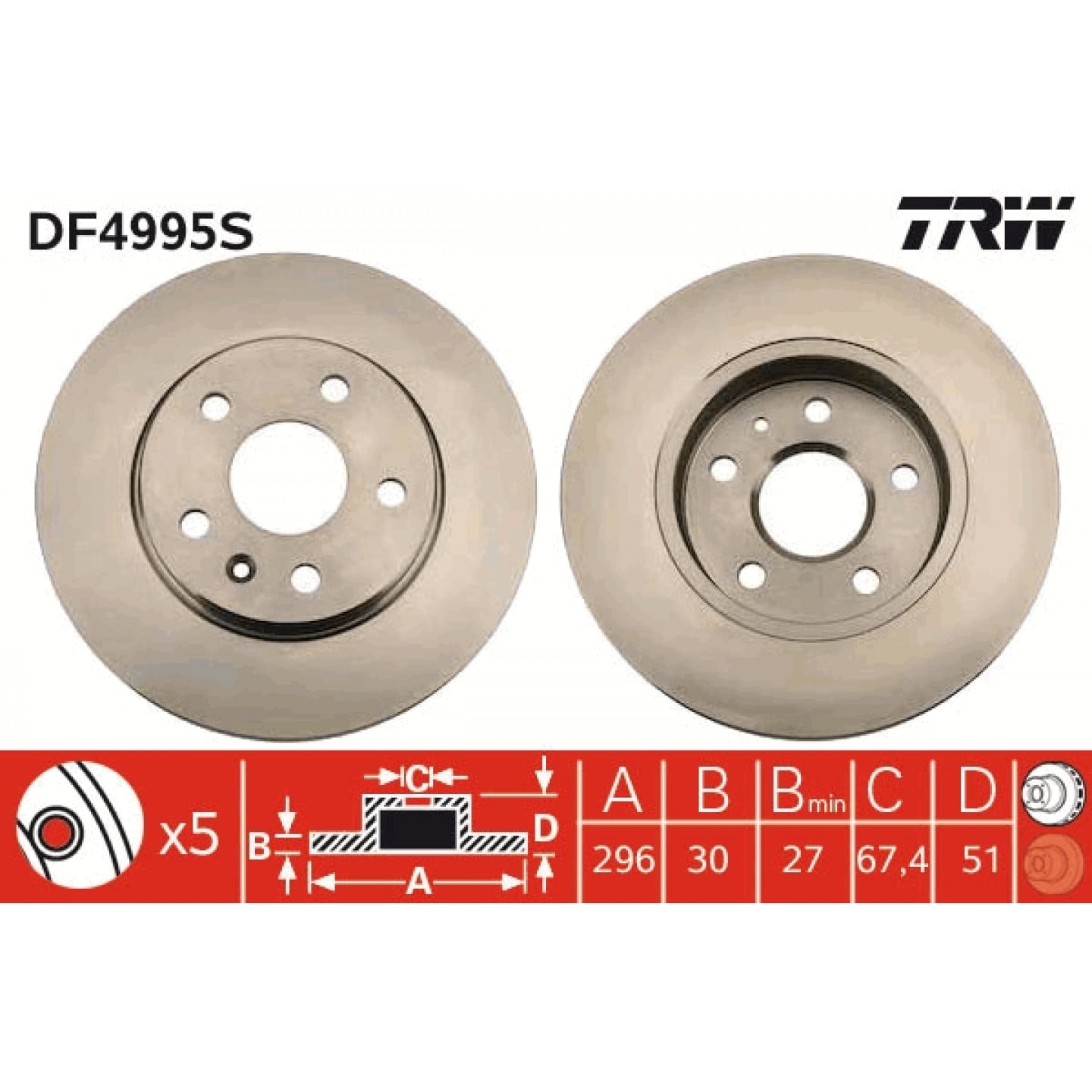 Brzdový kotouč TRW DF4995S